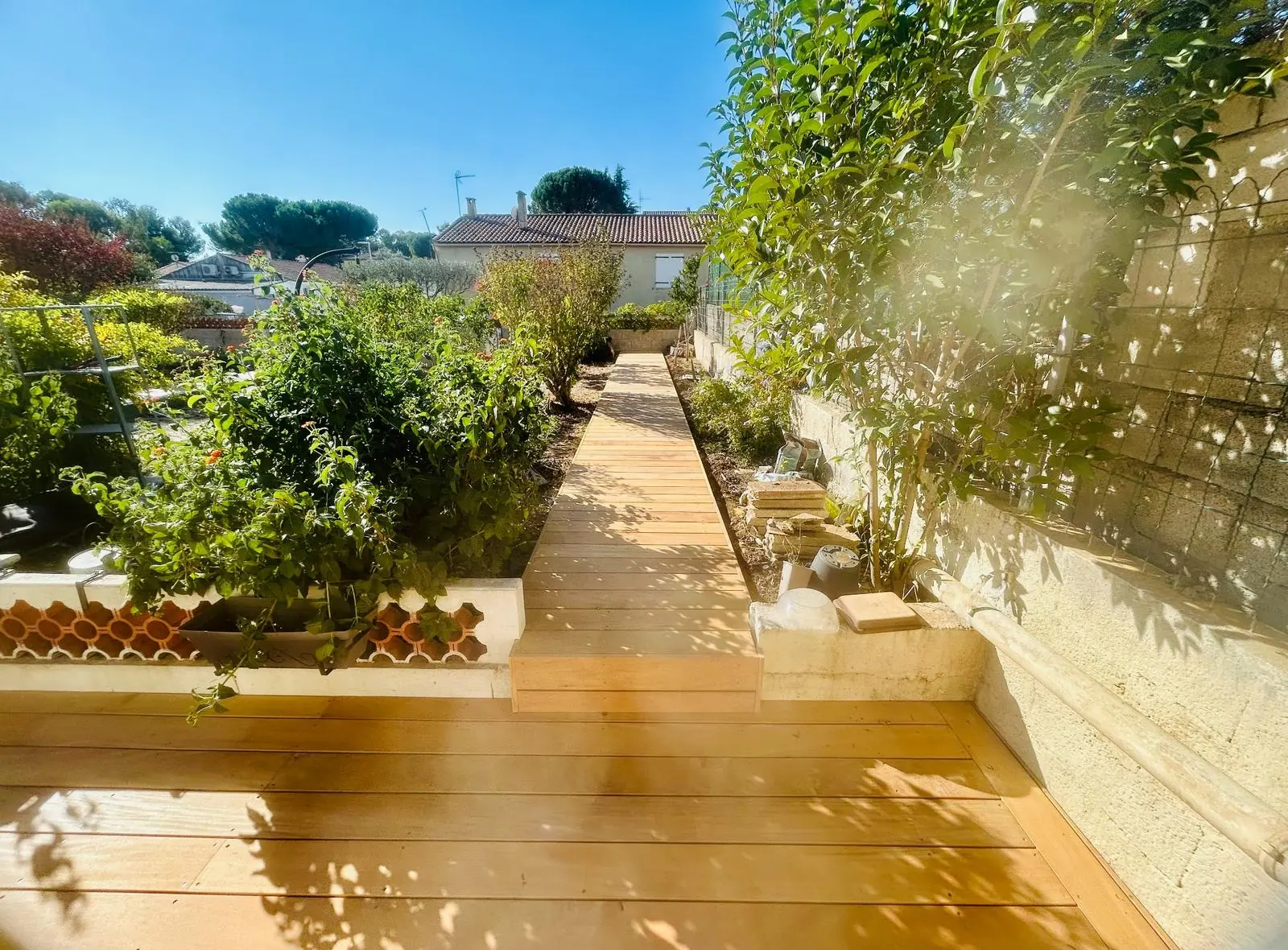 Terrasse bois avec garde-corps